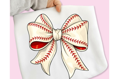 Coquette Baseball Bow PNG, Vintage Baseball Bow PNG, Bow PNG Product Image 3