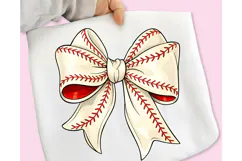 Coquette Baseball Bow PNG, Vintage Baseball Bow PNG, Bow PNG Product Image 3