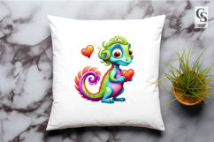 Cute Baby Dragon Love Sublimation Clipart PNG Product Image 2