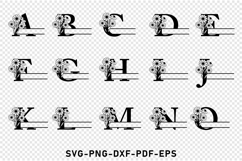 Flower Monogram Split Letters, Floral Monogram Font SVG File Product Image 3