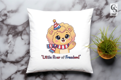 Patriotic Lion Clipart Sublimation PNG Product Image 2