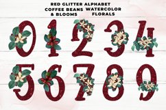 Red Glitter Coffee Floral Alphabet Product Image 2