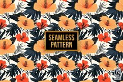 Tropical Leaf Flowers Digital Paper Product Image 2
