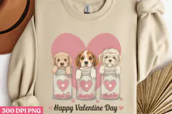 Happy Valentines Day PNG, Valentine Dog Sublimation PNG Product Image 2