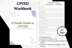 Gentle CPTSD Healing Workbook | Trauma Recovery Journal Product Image 1