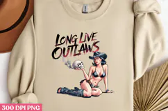 Long live outlaws PNG, Sassy Pinup Girl Sublimation PNG Product Image 2