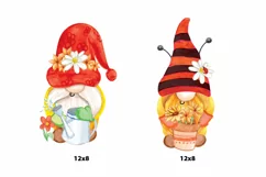 Gnomes. Hand drawn gnomes. Gnomes PNG clipart. Summer gnome Product Image 3