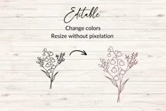 May Birth Flower Bouquet SVG - Lily of the Valley Product Image 2
