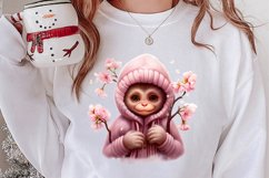 Cute Pink Christmas Animals Clipart Sublimation Product Image 2