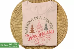Walking In A Winter Wonderland Round Sign SVG Design Product Image 3