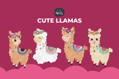 Colorful Llama Clipart: Decorated Alpaca Stickers Product Image 2