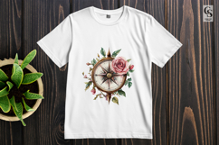 Vintage Compass Floral Clipart PNG Product Image 2
