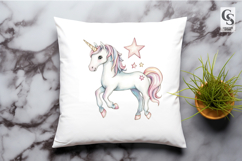 Watercolor Star Unicorn Clipart Sublimation PNG Product Image 2