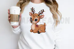 Cute Christmas Baby Reindeer Clipart Sublimation PNG Design Product Image 2
