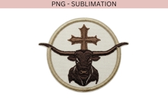 Longhorn Cross PNG | Christian Western Bull Design Product Image 2