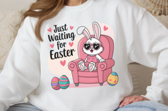 Just waiting for easter PNG, Easter Design Sublimation PNG Product Image 1