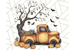 Halloween Cottagecore Truck PNG Clipart, Fall Style Clip Art Product Image 2