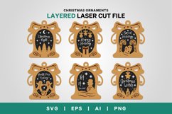 Christmas Sayings, Engraving Lasercut Ornaments - Set of 6 Product Image 2