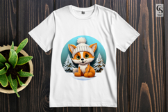 Cute Baby Fox Winter Clipart Sublimation PNG Product Image 2