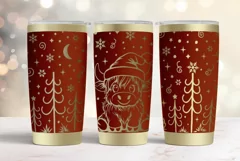 20 oz Tumbler laser svg|Christmas Baby Highland Cow wrap Product Image 3