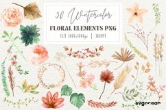 Boho Flowers Watercolor Clipart Bundle Product Image 2