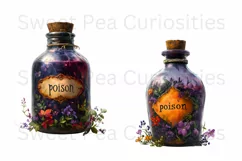 Halloween, Poison, Bottles, Ephemera, PNG, Clipart Product Image 2