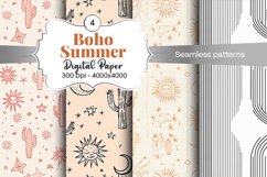 Summer Boho digital paper Seamless backgrounds Product Image 2