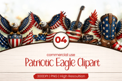 Patriotic Eagle Clipart PNG Product Image 1