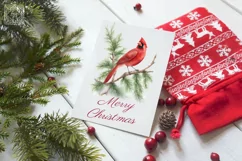 Watercolor Cardinal cliparts. 2 PNG sublimation Product Image 2