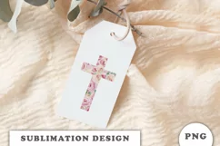 Watercolor Floral cross sublimation Png Product Image 2