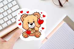 Teddy bear Valentine sticker | Cute animal stickers sheet Product Image 2