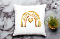 Boho Rainbow Heart Clipart PNG Product Image 2