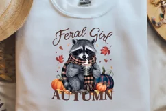 Retro Fall PNG Sublimation, Feral girl autumn 2 Product Image 2