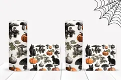Fall Pumpkins Tumbler, Halloween Black Cat Tumbler Wrap Product Image 2