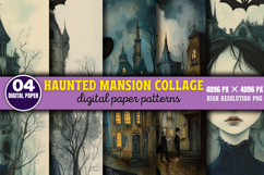 Haunted Mansion Collage Journal Paper PNG Product Image 1