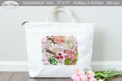 Vintage Floral Sublimation | Flowers and Bird Sublimation Product Image 2