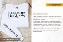 Her legacy lives on SVG - Strong Woman Sleeve T shirt Design Product Image 2