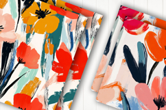 Abstract painted floral digital paper Product Image 2