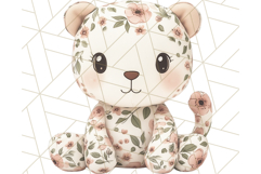 Pink Floral Stuffed Animal Clipart PNG, Cute Stuffed Animals Product Image 2
