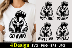 Grumpy Chicken Go Away Design SVG PNG Product Image 1