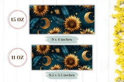 Night Sky Mug Wrap Design, Sunflowers Mug Design, Moon Mug Product Image 2