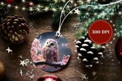 Christmas Ornament PNG, Cute Owl Ornament Sublimation PNG Product Image 2