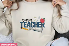 TEACHER PNG, Sunflower Sublimation PNG Product Image 1