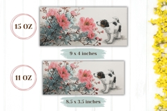 Dog Mug Design, Flowers Mug Wrap, Floral Mug Sublimation Product Image 2