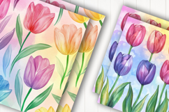 Pastel Tulip Floral Digital Paper Product Image 2