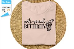 Anti-social Butterfly SVG Cut File | Sassy SVG Design Product Image 2