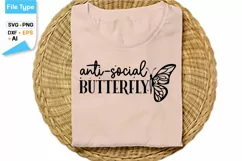 Anti-social Butterfly SVG Cut File | Sassy SVG Design Product Image 2