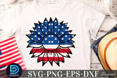 4th of July Sunflower SVG, Sunflower SVG Product Image 1
