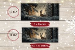 Winter Hare Mug Sublimation PNG, Winter Coffee Mug Design Product Image 2