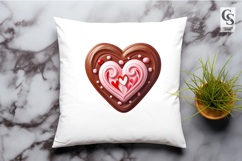 Chocolate Heart Candy Illustration Clipart Sublimation PNG Product Image 2